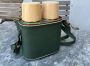 Vintage thermos vacuum set with bag green thermos kan oldtimer classic car accesoire