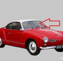 προς πώληση - VW T14 Karmann Ghia Coupe Cabrio front window voorraam Frontscheibe 143845101C, EUR €80 / $90